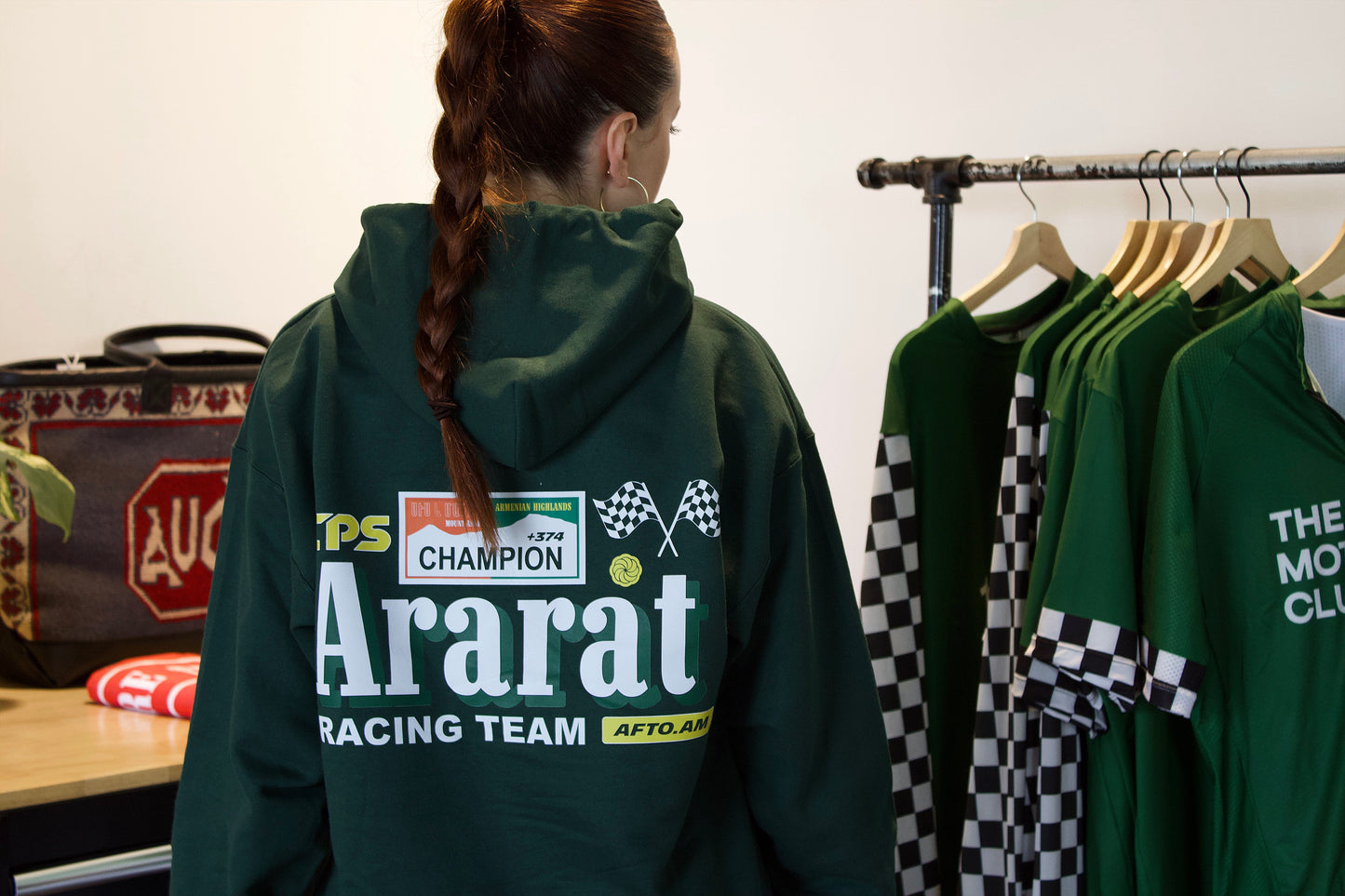 (PRE-ORDER) +374 Racing Hoodie (Dark Green)